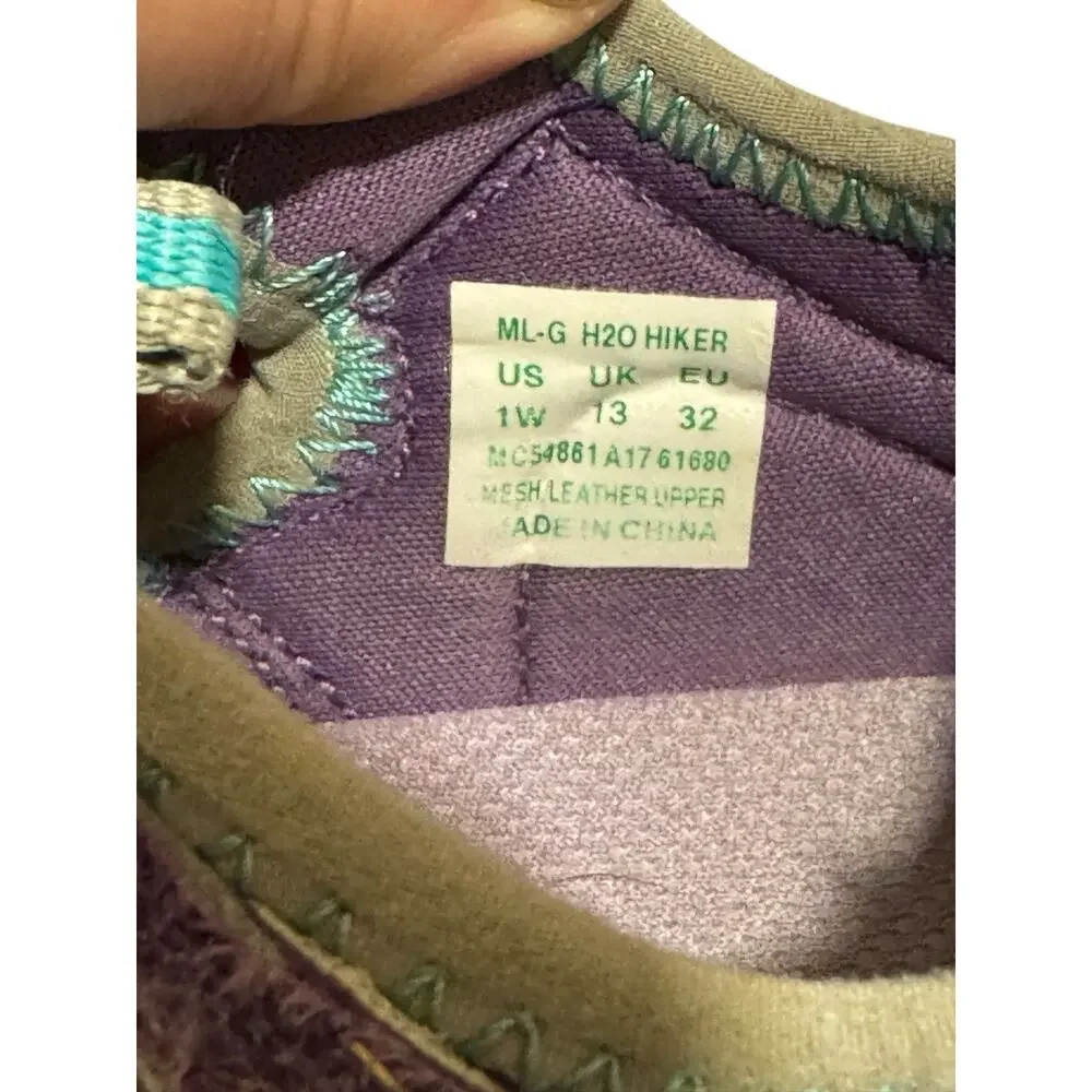 Merrell Girls Shoes 1W Purple ML-Girls H2O Hiker Sandal Sport Hydro Waterproof